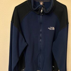 The North Face Blue Windbreaker with Stand-Up Collar